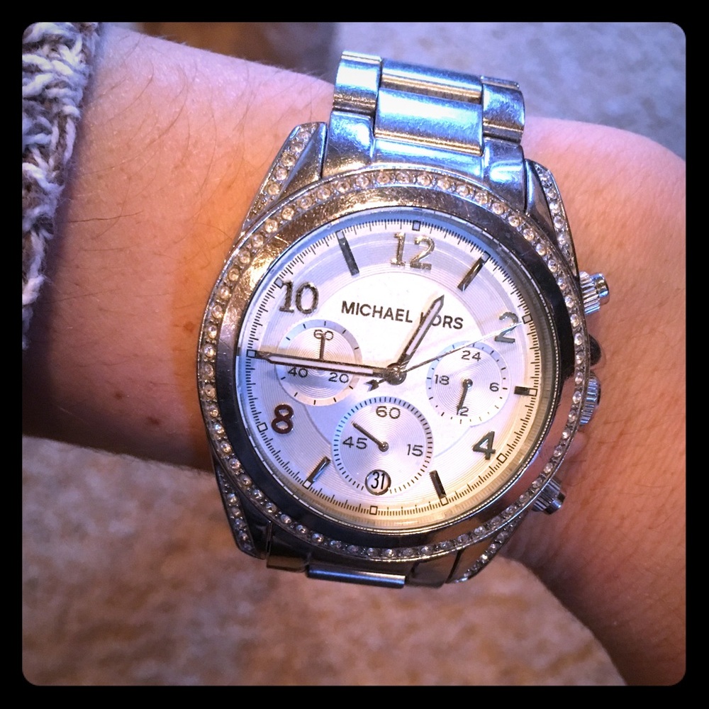 Woman’s silver Michael Kors watch MK5165